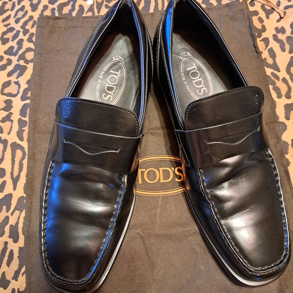 Tod's Black Leather Men's Loafers